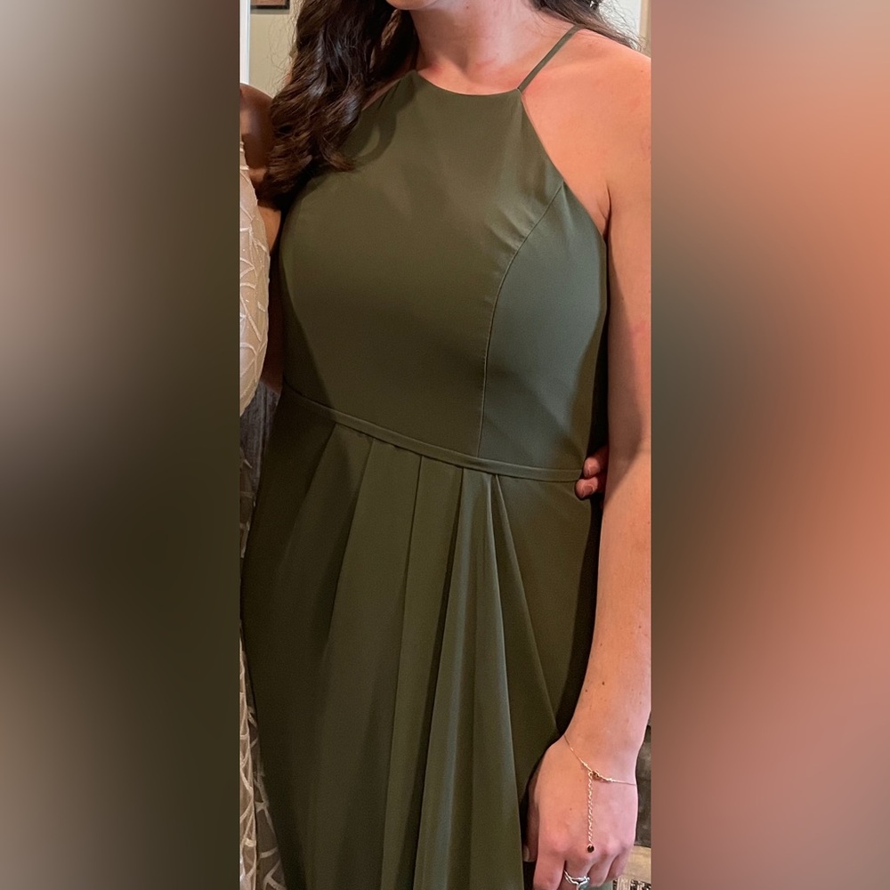 David’s bridal forest green dress size 6